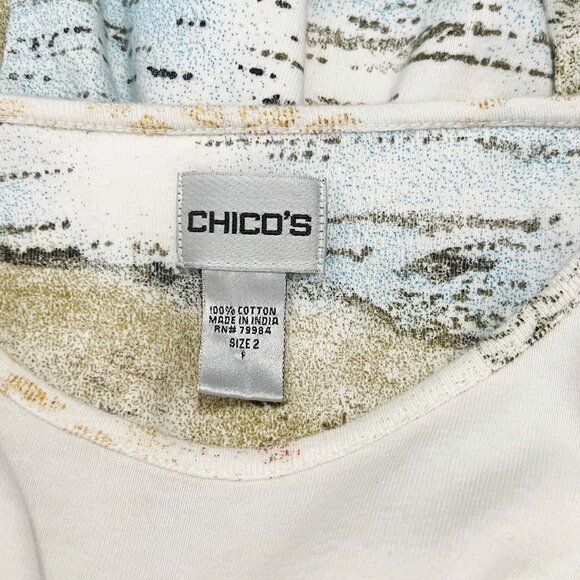 Chicos Top Womens Size L (Chicos Size 2) Chinese Geisha Graphic - Picture 4 of 4